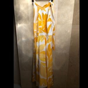 Tahari yellow flower dress